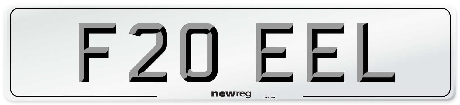 F20 EEL Number Plate from New Reg